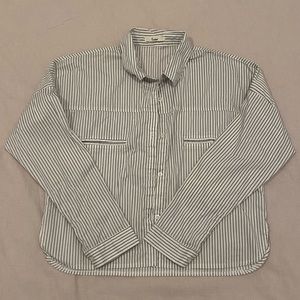 Rainbow Black and White Stripped Cropped Shirt